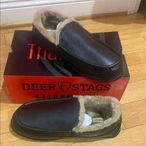 Deer Stags Men's Dark Brown Slip-Ons